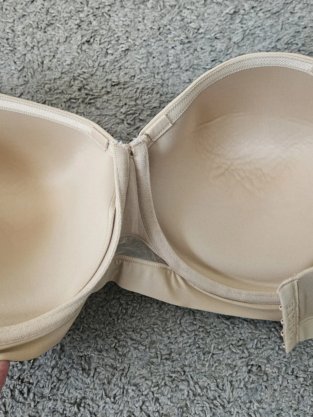 NWT Cacique Lightly Lined Multiple Way Strapless Nude Bra Size 44D